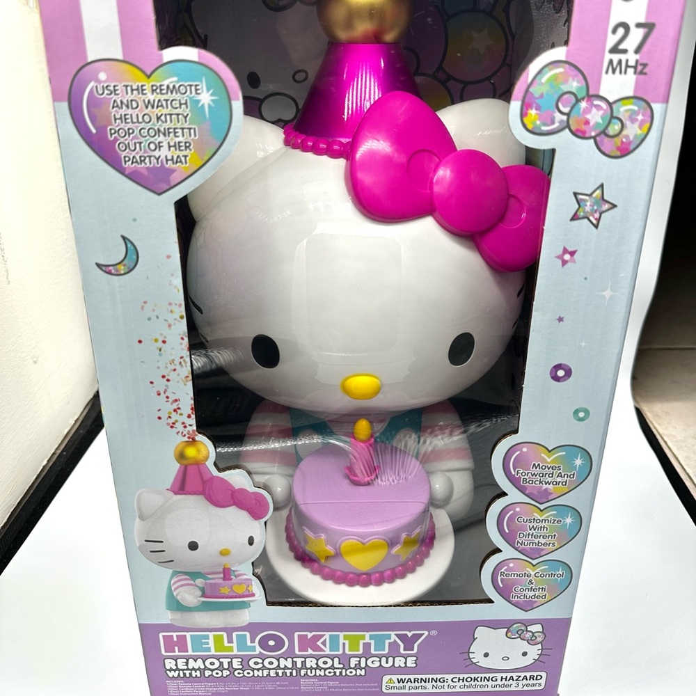 Hello Kitty Remote Control Figure with Pop Confetti Function Birthday Gift